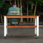 African Teak Table for Large Big Green Egg with Aluminum Legs