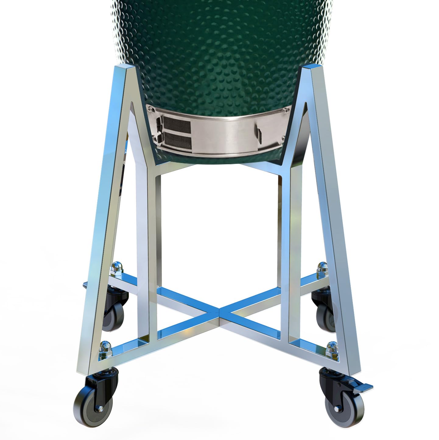 Stainless Steel Rolling Grill Cart for Big Green Egg