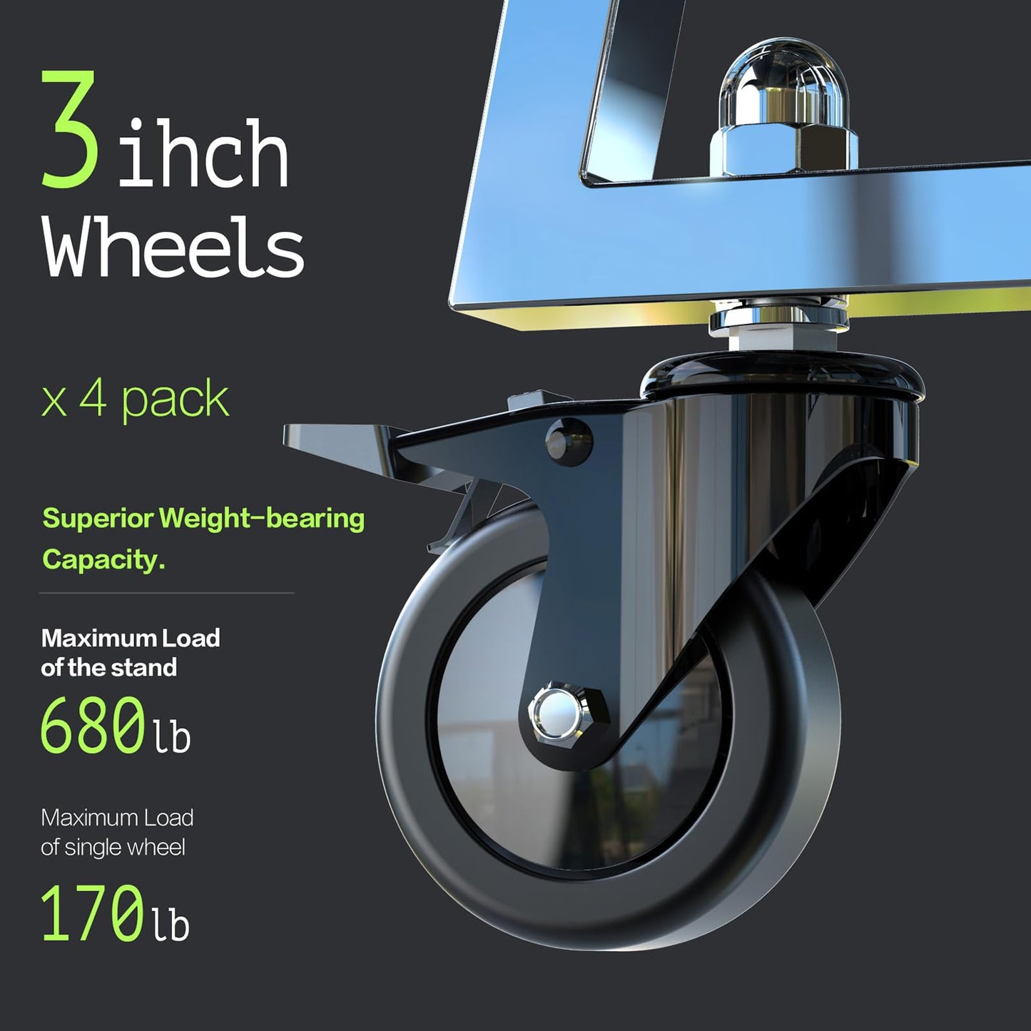 Stainless Steel Rolling Grill Cart for Big Green Egg
