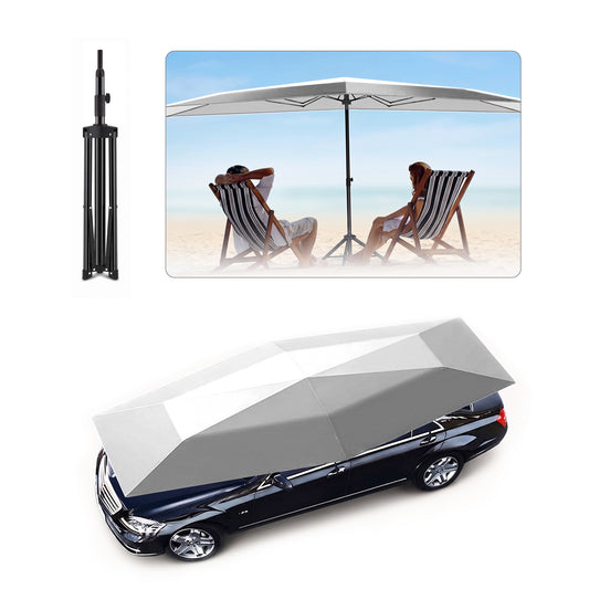 Fully Automatic Car Umbrella for Roof with Remote, Universal Car Tent, Universal Portable Protection Carport, Folded Cars Sun Shade Movable Canopy for Sedan SUV