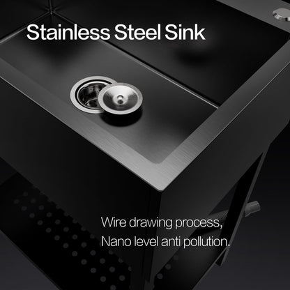 26" Freestanding Stainless Steel Utility Sink w/ Full Accessories