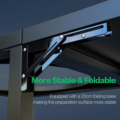 Grill Table Cart for Kamado Joe Classic with 3 inch Casters, Sturdy Side Table, Hooks