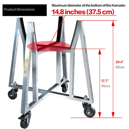 Stainless Steel Rolling Grill Cart for Big Green Egg