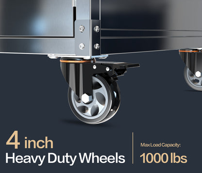 Stainless Steel Table Cart for Large Big Green Egg Accessories