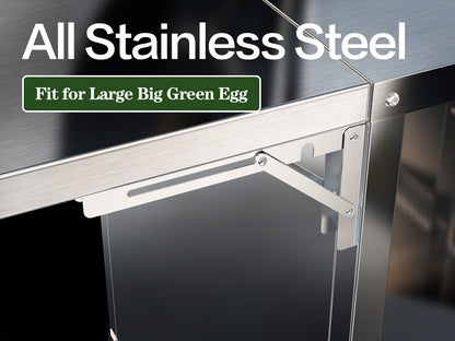 Stainless Steel Table Cart for Large Big Green Egg Accessories