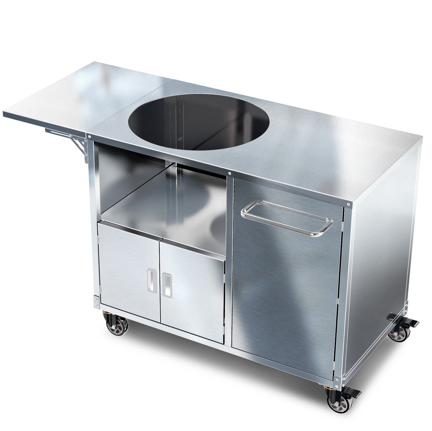 Stainless Steel Table Cart for Large Big Green Egg Accessories
