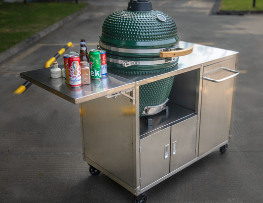 Stainless Steel Table Cart for Large Big Green Egg Accessories